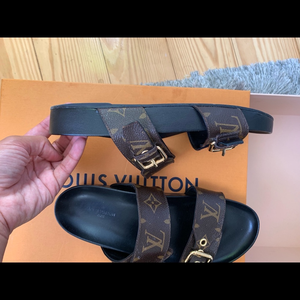 Louis Vuitton Monogram Bom Dia Sandals Size 37.5 - Picture 7 of 8
